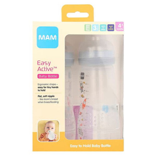 <img alt="MAM, Easy Active, Baby Bottle, 4+ Months, 2 Count" title="MAM, Easy Active, Baby Bottle, 4+ Months, 2 Count,845296051622"