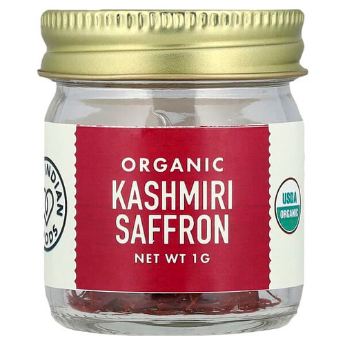 <img alt="Pure Indian Foods, Organic Kashmiri Saffron , 1 g" title="Pure Indian Foods, Organic Kashmiri Saffron , 1 g,850035485842"