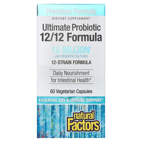 <img alt="Natural Factors, Ultimate Probiotic, 12-12 Formula, 12 Billion, 60 Vegetarian Capsules" title="Natural Factors, Ultimate Probiotic, 12-12 Formula, 12 Billion, 60 Vegetarian Capsules,068958018478"