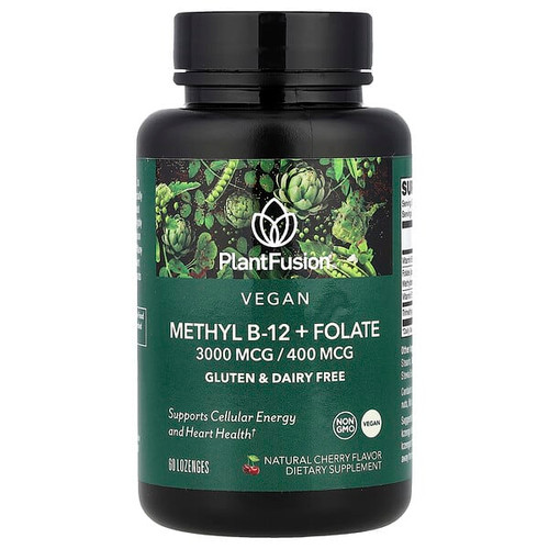 <img alt="PlantFusion, Vegan Methyl B-12 + Folate, Natural Cherry, 60 Lozenges" title="PlantFusion, Vegan Methyl B-12 + Folate, Natural Cherry, 60 Lozenges,840052401055"