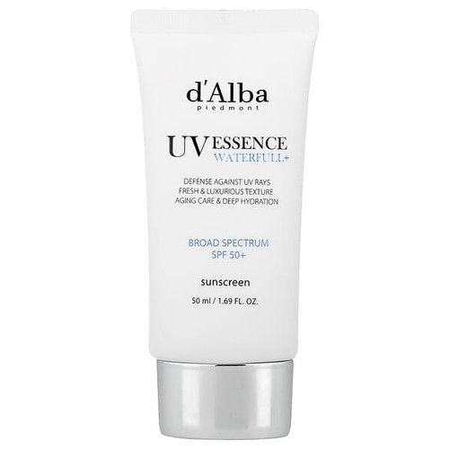 <img alt="dAlba, UV Essence Waterfull+ Sunscreen, SPF 50+, 1.69 fl oz (50 ml)" title="dAlba, UV Essence Waterfull+ Sunscreen, SPF 50+, 1.69 fl oz (50 ml),8809676154787"