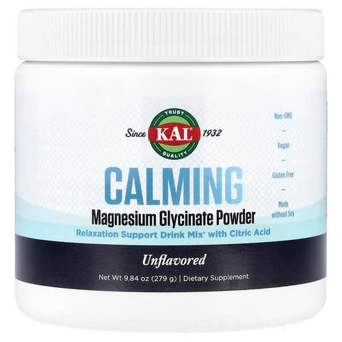 <img alt="KAL, Calming Magnesium Glycinate Powder, Unflavored, 9.84 oz (279 g)" title="KAL, Calming Magnesium Glycinate Powder, Unflavored, 9.84 oz (279 g),021245668541"