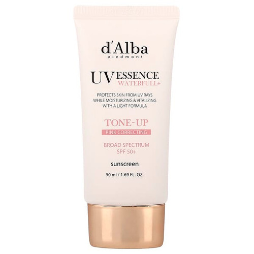 <img alt="dAlba, UV Essence Waterfull+ Sunscreen, Tone-Up Pink Correcting, SPF 50+, 1.69 fl oz (50 ml)" title="dAlba, UV Essence Waterfull+ Sunscreen, Tone-Up Pink Correcting, SPF 50+, 1.69 fl oz (50 ml),8809676154794"