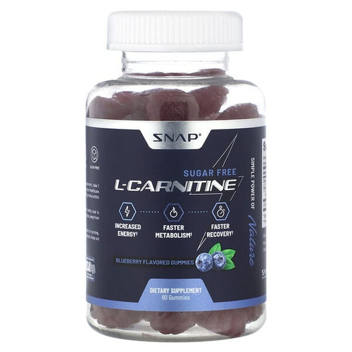 <img alt="Snap Supplements, L-Carnitine Gummies, Blueberry, Sugar Free, 60 Gummies (250 mg per Gummy)" title="Snap Supplements, L-Carnitine Gummies, Blueberry, Sugar Free, 60 Gummies (250 mg per Gummy),850039253256"