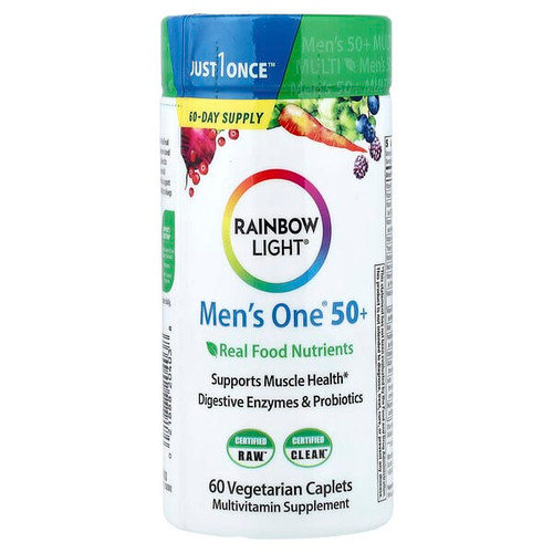 <img alt="Rainbow Light, Mens One 50+, Real Food Nutrients, 60 Vegetarian Caplets" title="Rainbow Light, Mens One 50+, Real Food Nutrients, 60 Vegetarian Caplets,021888204038"