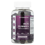 <img alt="Vitamatic, Vegan Iron Gummies With Vitamin C, Natural Grape, 60 Gummies" title="Vitamatic, Vegan Iron Gummies With Vitamin C, Natural Grape, 60 Gummies,810078472421"