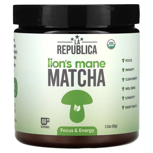 <img alt="La Republica, Lions Mane Matcha, 2.12 oz (60 g)" title="La Republica, Lions Mane Matcha, 2.12 oz (60 g),850036787006"