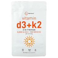 <img alt="Micro Ingredients, Vitamin D3 + K2, 180 Softgels" title="Micro Ingredients, Vitamin D3 + K2, 180 Softgels,850056167437"