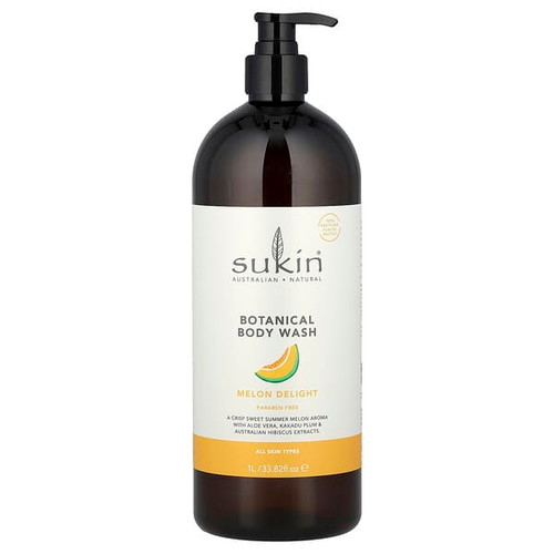 <img alt="Sukin, Botanical Body Wash, All Skin Types, Melon Delight, 33.82 fl oz (1 l)" title="Sukin, Botanical Body Wash, All Skin Types, Melon Delight, 33.82 fl oz (1 l),9327693012020"