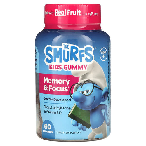 <img alt="The Smurfs, Kids Gummy, Memory & Focus, Ages 4+, Smurf Berry, 60 Gummies" title="The Smurfs, Kids Gummy, Memory & Focus, Ages 4+, Smurf Berry, 60 Gummies,850045641122"