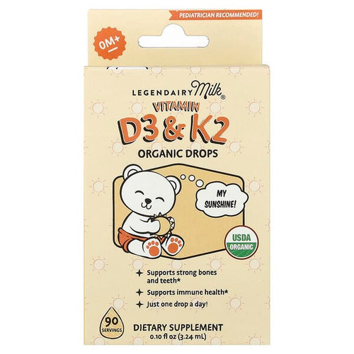 <img alt="Legendairy Milk, Vitamin D3 & K2 Organic Drops, 0+ Months, 0.1 fl oz (3.24 ml)" title="Legendairy Milk, Vitamin D3 & K2 Organic Drops, 0+ Months, 0.1 fl oz (3.24 ml),810097410497"