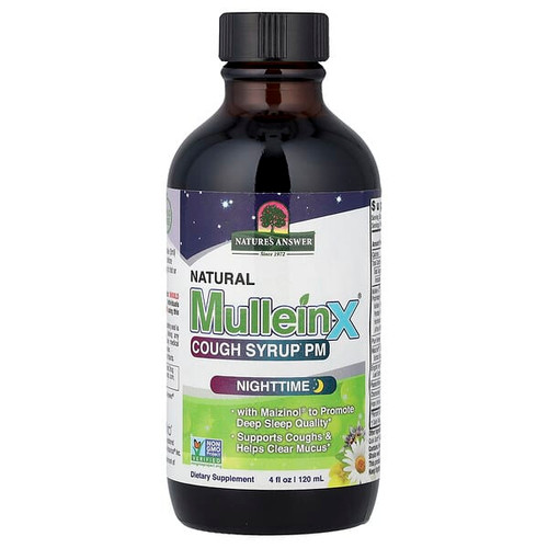 <img alt="Natures Answer, Natural Mullein-X Cough Syrup PM, Nighttime, 4 fl oz (120 ml)" title="Natures Answer, Natural Mullein-X Cough Syrup PM, Nighttime, 4 fl oz (120 ml),083000262593"