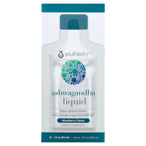 <img alt="Youtheory, Ashwagandha Liquid, Blueberry, 12 Pouches, 1 fl oz (30 ml) Each" title="Youtheory, Ashwagandha Liquid, Blueberry, 12 Pouches, 1 fl oz (30 ml) Each,850021920265"