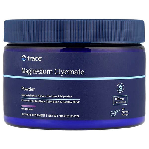 <img alt="Trace, Magnesium Glycinate Powder, Grape, 6.35 oz (180 g)" title="Trace, Magnesium Glycinate Powder, Grape, 6.35 oz (180 g),878941008887"