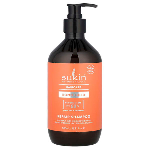 <img alt="Sukin, Haircare, Bond Build, Repair Shampoo, 16.91 fl oz (500 ml)" title="Sukin, Haircare, Bond Build, Repair Shampoo, 16.91 fl oz (500 ml),9327693011832"