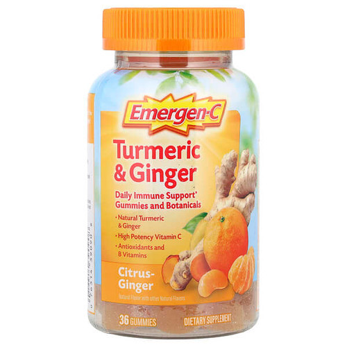 <img alt="Emergen-C, Turmeric & Ginger, Citrus-Ginger, 36 Gummies" title="Emergen-C, Turmeric & Ginger, Citrus-Ginger, 36 Gummies,076314390908"