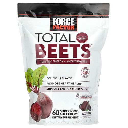 <img alt="Force Factor, Total Beets, Healthy Energy + Antioxidants, Acai Berry, 60 Superfood Soft Chews" title="Force Factor, Total Beets, Healthy Energy + Antioxidants, Acai Berry, 60 Superfood Soft Chews,818594015450"