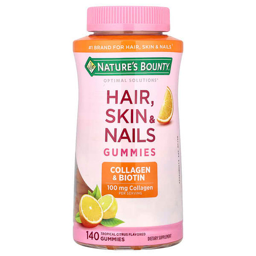 <img alt="Natures Bounty, Optimal Solutions, Hair, Skin & Nails Gummies, Tropical Citrus, 140 Gummies" title="Natures Bounty, Optimal Solutions, Hair, Skin & Nails Gummies, Tropical Citrus, 140 Gummies,074312012815"