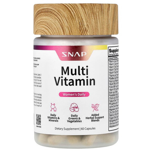 <img alt="Snap Supplements, Womens Daily, Multi Vitamin, 60 Capsules" title="Snap Supplements, Womens Daily, Multi Vitamin, 60 Capsules,850039253461"