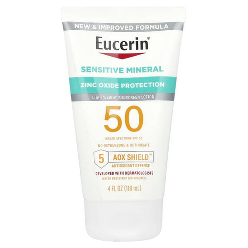<img alt="Eucerin, Sensitive Mineral, Lightweight Sunscreen Lotion, SPF 50, 4 fl oz (118 ml)" title="Eucerin, Sensitive Mineral, Lightweight Sunscreen Lotion, SPF 50, 4 fl oz (118 ml),072140032265"