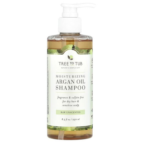 <img alt="Tree To Tub, Moisturizing Argan Oil Shampoo, For Dry Hair & Sensitive Scalp, Raw Unscented , 8.5 fl oz (250 ml)" title="Tree To Tub, Moisturizing Argan Oil Shampoo, For Dry Hair & Sensitive Scalp, Raw Unscented , 8.5 fl oz (250 ml),724597482154"