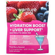 <img alt="Venture Pal, Hydration Boost + Liver Support, Electrolyte Drink Mix, Mixed Berry, 16 Sticks Packs, 0.21 oz (6 g) Each" title="Venture Pal, Hydration Boost + Liver Support, Electrolyte Drink Mix, Mixed Berry, 16 Sticks Packs, 0.21 oz (6 g) Each,850049663502"