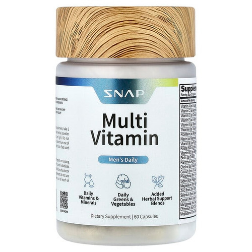 <img alt="Snap Supplements, Mens Daily, Multi Vitamin, 60 Capsules" title="Snap Supplements, Mens Daily, Multi Vitamin, 60 Capsules,850039253478"