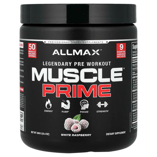<img alt="ALLMAX, Muscle Prime, Legendary Pre-Workout, White Raspberry, 9.4 oz (266 g)" title="ALLMAX, Muscle Prime, Legendary Pre-Workout, White Raspberry, 9.4 oz (266 g),665553224022"