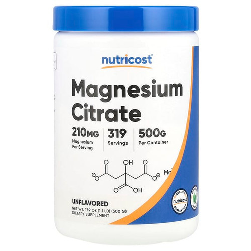 <img alt="Nutricost, Magnesium Citrate, Unflavored , 210 mg, 17.9 oz (500 g)" title="Nutricost, Magnesium Citrate, Unflavored , 210 mg, 17.9 oz (500 g),810014679419"