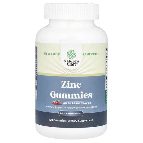 <img alt="Natures Craft, Zinc Gummies, Mixed Berry, 120 Gummies" title="Natures Craft, Zinc Gummies, Mixed Berry, 120 Gummies,850047947574"