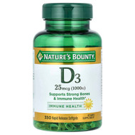 <img alt="Natures Bounty, D3, 25 mcg (1,000 IU), 350 Rapid Release Softgels" title="Natures Bounty, D3, 25 mcg (1,000 IU), 350 Rapid Release Softgels,074312304132"