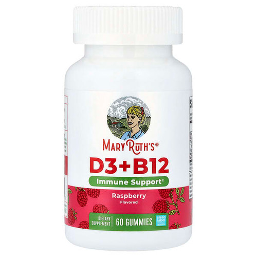 <img alt="MaryRuths, D3 + B12 Gummies, Raspberry, 60 Gummies" title="MaryRuths, D3 + B12 Gummies, Raspberry, 60 Gummies,856645008112"