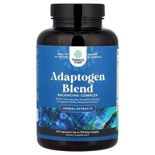 <img alt="Natures Craft, Adaptogen Blend, 120 Capsules" title="Natures Craft, Adaptogen Blend, 120 Capsules,850057882858"
