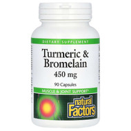 <img alt="Natural Factors, Turmeric & Bromelain, 450 mg, 90 Capsules" title="Natural Factors, Turmeric & Bromelain, 450 mg, 90 Capsules,068958017389"