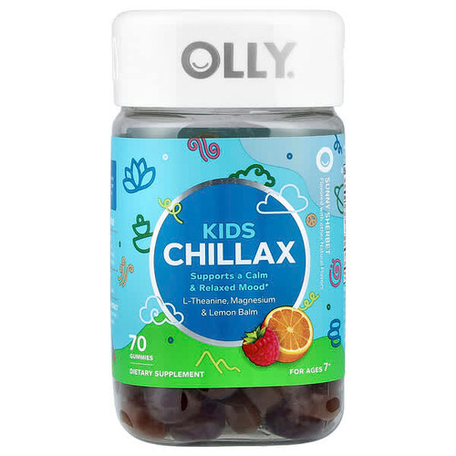 <img alt="OLLY, Kids Chillax Gummies, For Ages 7+, Sunny Sherbet, 70 Gummies" title="OLLY, Kids Chillax Gummies, For Ages 7+, Sunny Sherbet, 70 Gummies,840160203756"