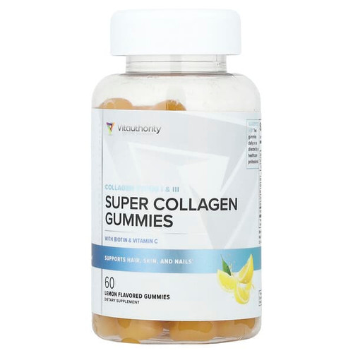 <img alt="Vitauthority, Super Collagen Gummies with Biotin & Vitamin C, Lemon, 60 Gummies" title="Vitauthority, Super Collagen Gummies with Biotin & Vitamin C, Lemon, 60 Gummies,850040446142"