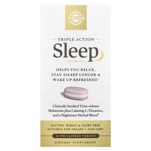 <img alt="Solgar, Sleep, Triple Action, 60 Tri-Layered Tablets" title="Solgar, Sleep, Triple Action, 60 Tri-Layered Tablets,033984006560"
