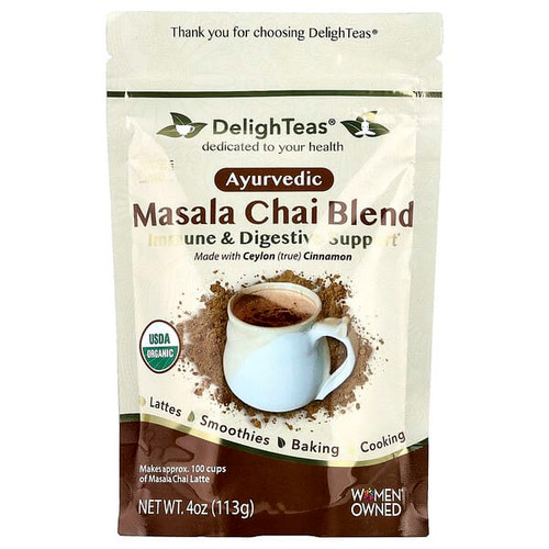 <img alt="DelighTeas, Ayurvedic Masala Chai Blend, Caffeine Free, 4 oz (113 g)" title="DelighTeas, Ayurvedic Masala Chai Blend, Caffeine Free, 4 oz (113 g),651281998809"