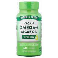 <img alt="Natures Truth, Vegan Omega-3 Algae Oil with DHA, 60 Softgels" title="Natures Truth, Vegan Omega-3 Algae Oil with DHA, 60 Softgels,840093121516"