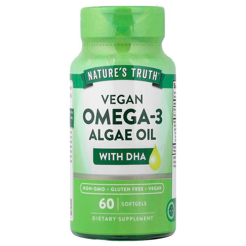 <img alt="Natures Truth, Vegan Omega-3 Algae Oil with DHA, 60 Softgels" title="Natures Truth, Vegan Omega-3 Algae Oil with DHA, 60 Softgels,840093121516"