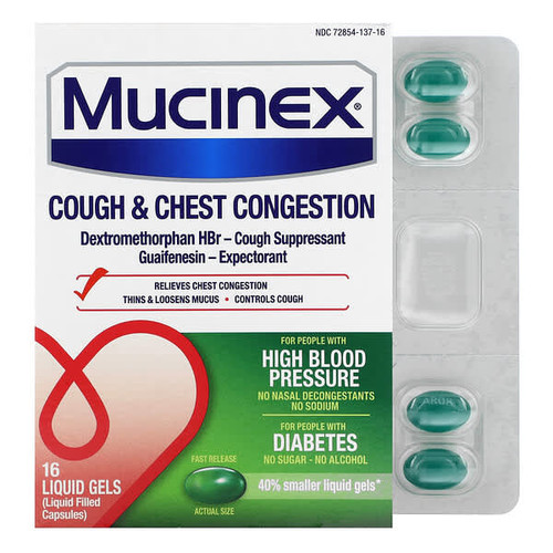 <img alt="Mucinex, Cough & Chest Congestion, Fast Release, 16 Liquid Gels" title="Mucinex, Cough & Chest Congestion, Fast Release, 16 Liquid Gels,363824995380"