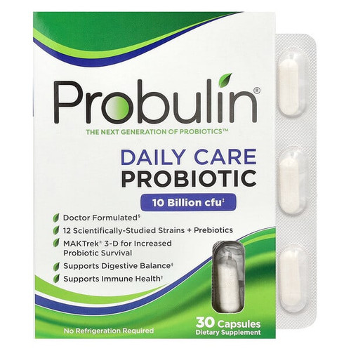 <img alt="Probulin, Daily Care Probiotic, 10 Billion CFU, 30 Capsules" title="Probulin, Daily Care Probiotic, 10 Billion CFU, 30 Capsules,855757003404"