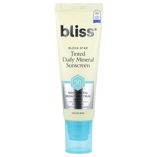 <img alt="Bliss, Block Star, Tinted Daily Mineral Sunscreen, SPF 30, 1.4 fl oz (40 ml)" title="Bliss, Block Star, Tinted Daily Mineral Sunscreen, SPF 30, 1.4 fl oz (40 ml),849154072101"
