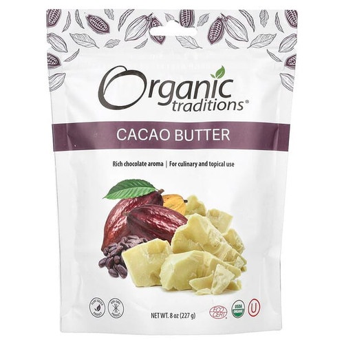<img alt="Organic Traditions, Cacao Butter, 8 oz (227 g)" title="Organic Traditions, Cacao Butter, 8 oz (227 g),627733002226"