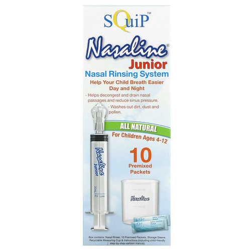 <img alt="Squip, Nasaline Junior, Nasal Rinsing System, For Children Ages 4-12, 14 Piece Kit" title="Squip, Nasaline Junior, Nasal Rinsing System, For Children Ages 4-12, 14 Piece Kit,894321000746"