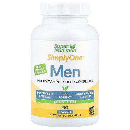 <img alt="Super Nutrition, SimplyOne, Mens Multivitamin with Super Adaptogen Complex, Greens, Spices, Antioxidant, and Vitamin C, Iron Free, 90 Tablets" title="Super Nutrition, SimplyOne, Mens Multivitamin with Super Adaptogen Complex, Greens, Spices, Antioxidant, and Vitamin C, Iron Free, 90 Tablets,898220024124"