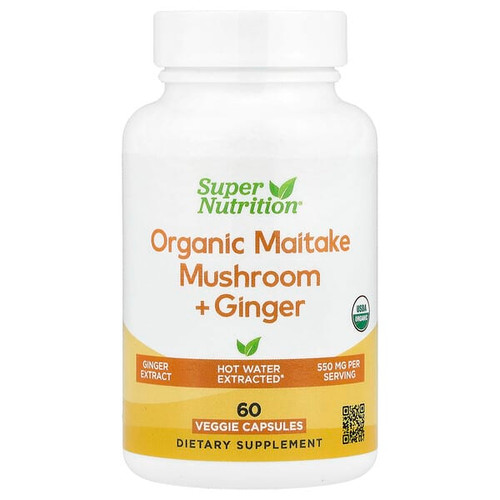 <img alt="Super Nutrition, Organic Maitake Mushroom + Ginger, 60 Veggie Capsules" title="Super Nutrition, Organic Maitake Mushroom + Ginger, 60 Veggie Capsules,898220024735"