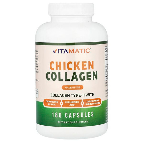 <img alt="Vitamatic, Chicken Collagen, 180 Capsules" title="Vitamatic, Chicken Collagen, 180 Capsules,810078478638"