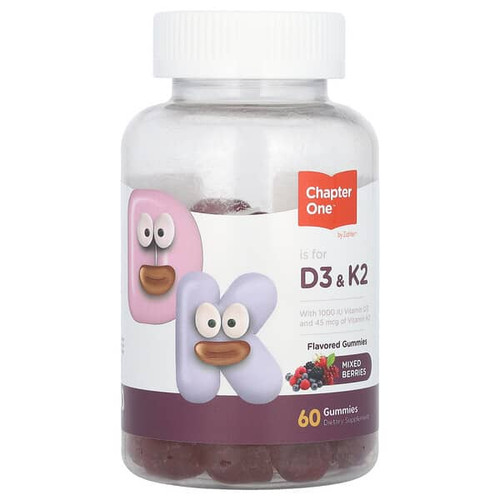 <img alt="Chapter One, D3 & K2, Mixed Berries, 60 Gummies" title="Chapter One, D3 & K2, Mixed Berries, 60 Gummies,848998041373"