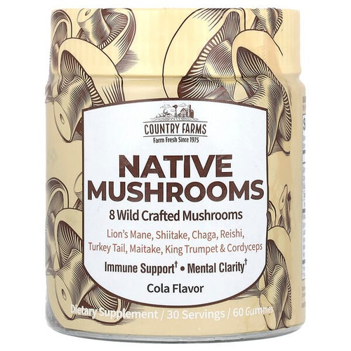 <img alt="Country Farms, Native Mushrooms, Cola, 60 Gummies" title="Country Farms, Native Mushrooms, Cola, 60 Gummies,035046133306"